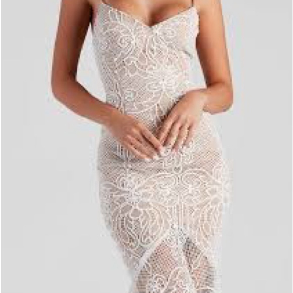 Windsor Ivory Lace Midi Dress